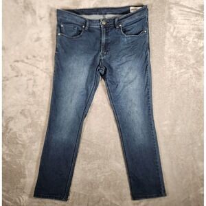 Buffalo David Bitton Jeans Men 38X30 (Tag 36X32) Blue Axel Slim Stretch Distress